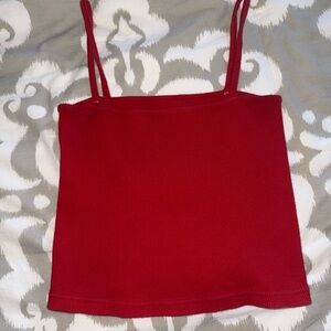 Brandy Melville Red Fitted Crop Camisole